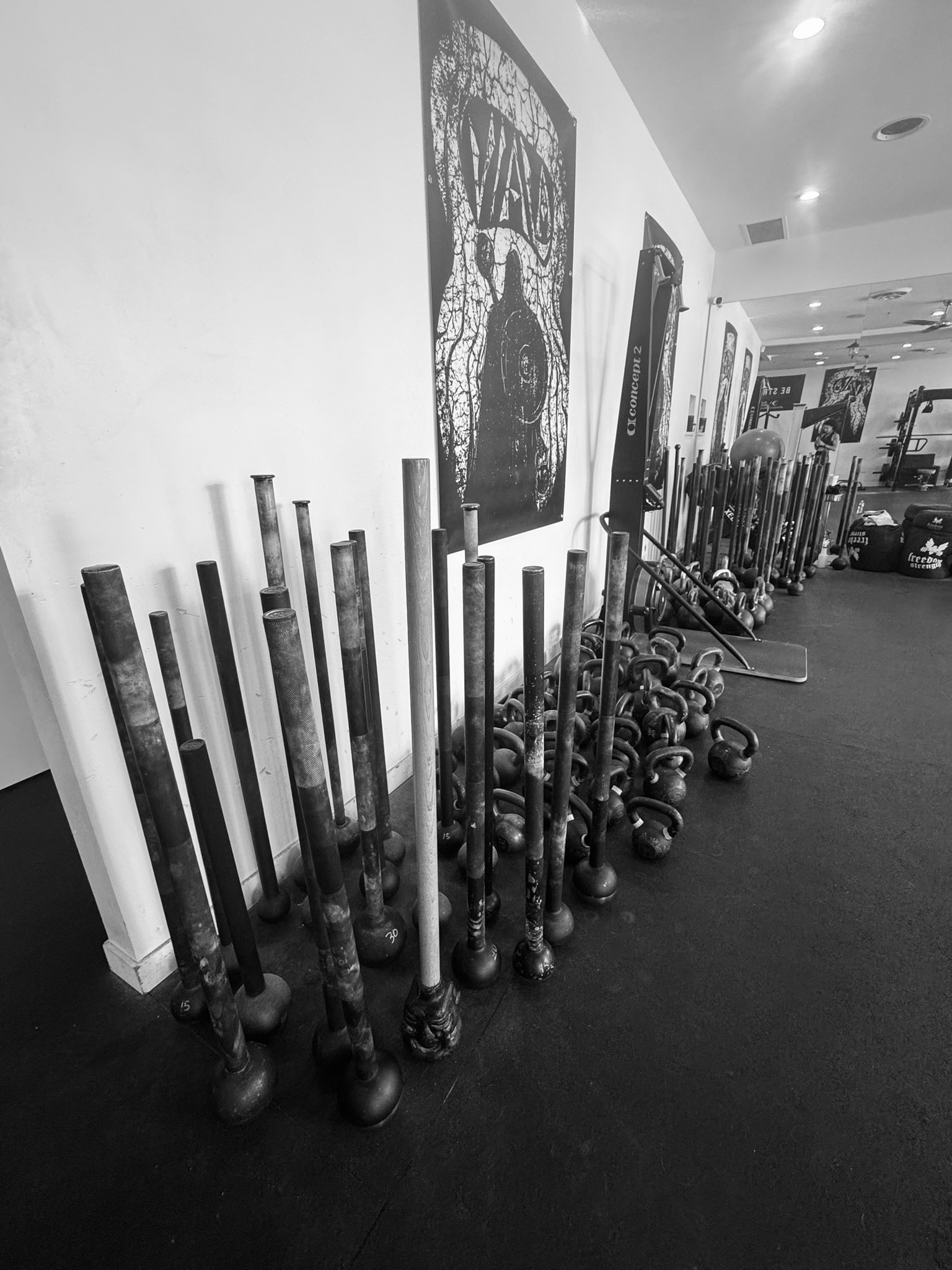Steel maces at the Kelowna studio.